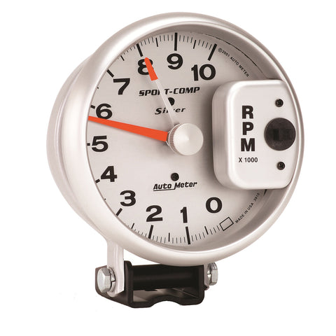 GAUGE, TACHOMETER, 5in, 10K RPM, PEDESTAL W/ RED LINE, ULTRA-LITE