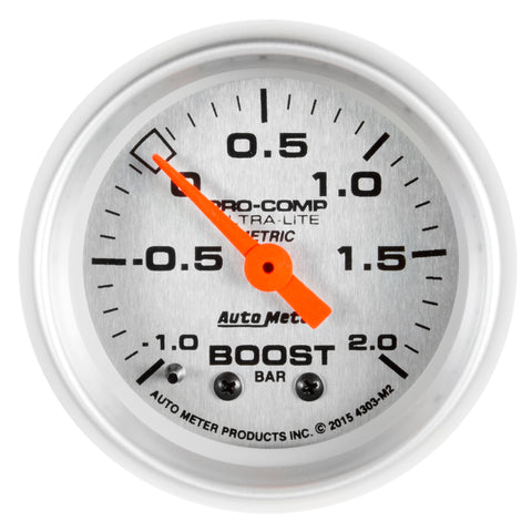 GAUGE, VAC/BOOST, 2 1/16in, -1 - +2 BAR, MECHANICAL, ULTRA-LITE