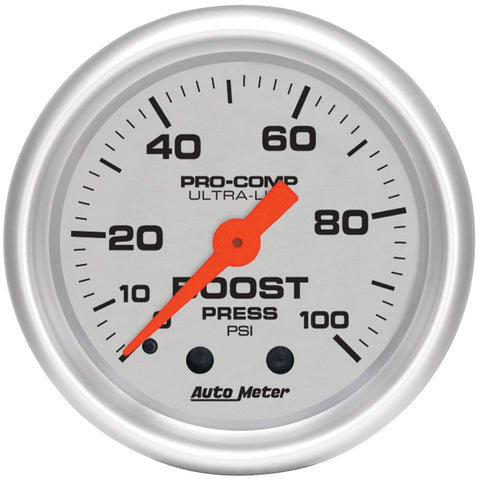 GAUGE, BOOST, 2 1/16in, 100PSI, MECHANICAL, ULTRA-LITE