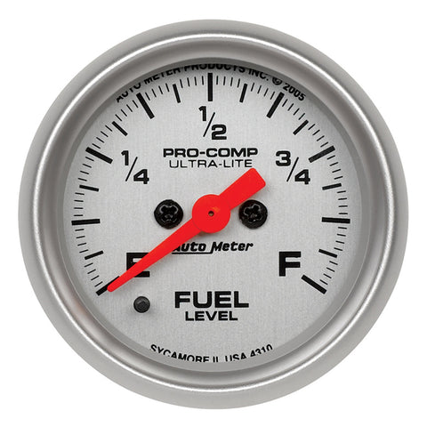 GAUGE, FUEL LEVEL, 2 1/16in, 0-280O PROGRAMMABLE, ULTRA-LITE