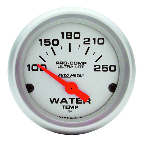 GAUGE, WATER TEMP, 2 1/16in, 100-250?F, ELECTRIC, ULTRA-LITE