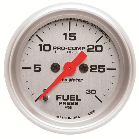 GAUGE, FUEL PRESSURE, 2 1/16in, 30PSI, DIGITAL STEPPER MOTOR, ULTRA-LITE