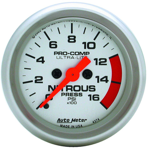 GAUGE, NITROUS PRESSURE, 2 1/16in, 1600PSI, DIGITAL STEPPER MOTOR, ULTRA-LITE