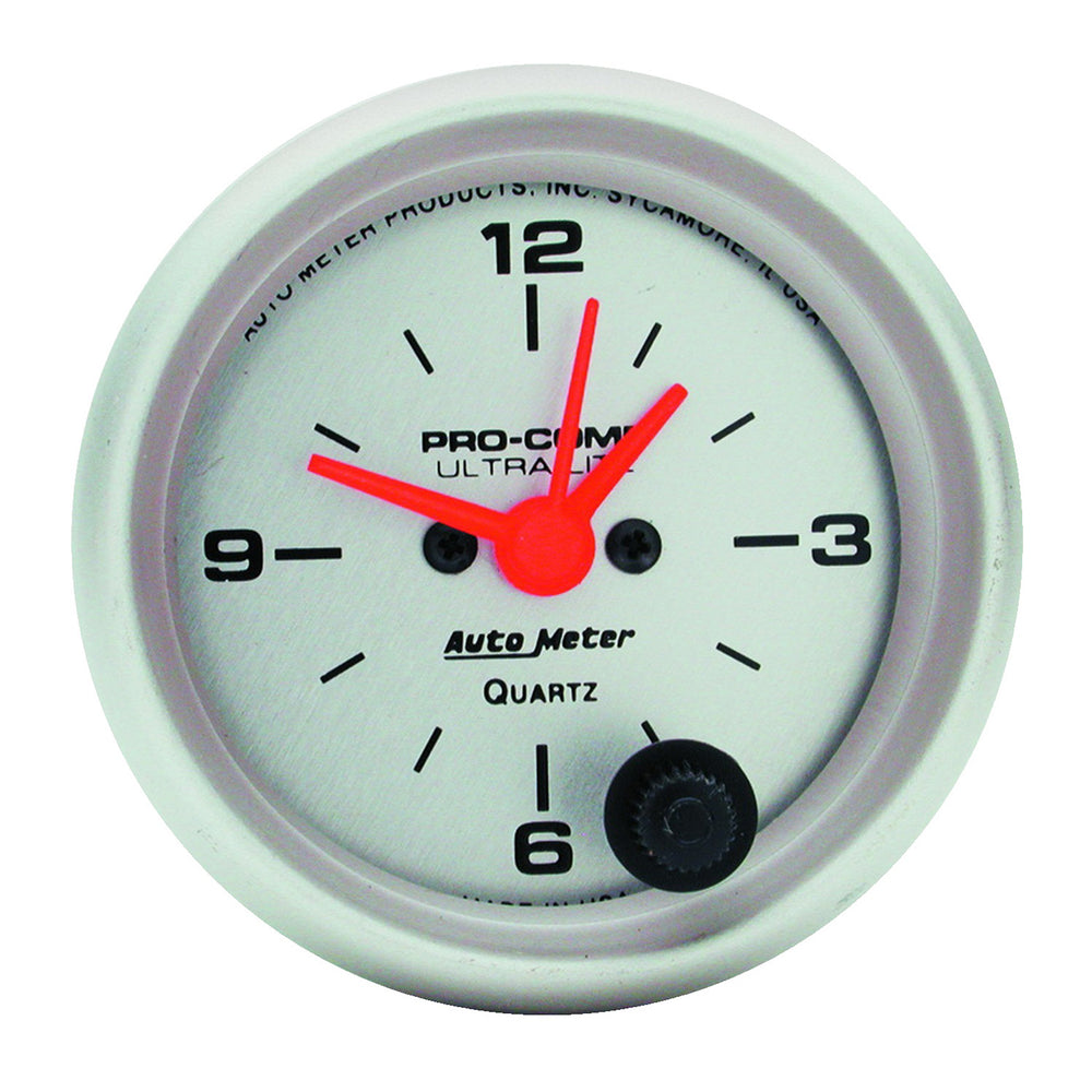 GAUGE, CLOCK, 2 1/16in, 12HR, ANALOG, ULTRA-LITE