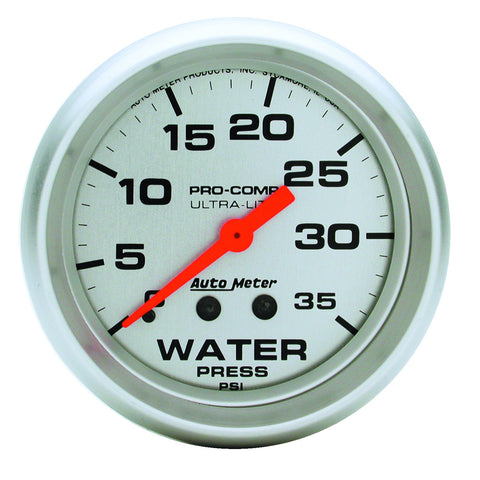 GAUGE, WATER PRESS, 2 5/8in, 35PSI, MECHANICAL, ULTRA-LITE