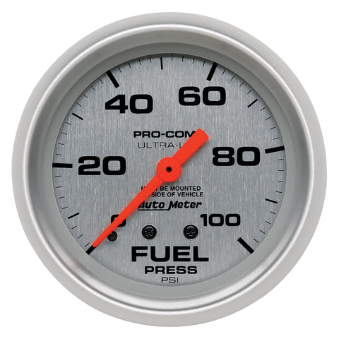 GAUGE, FUEL PRESSURE, 2 5/8in, 100PSI, MECHANICAL, ULTRA-LITE