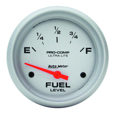 GAUGE, FUEL LEVEL, 2 5/8in, 0OE TO 90OF, ELEC, ULTRA-LITE