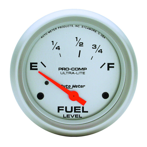 GAUGE, FUEL LEVEL, 2 5/8in, 73OE TO 10OF, ELEC, ULTRA-LITE