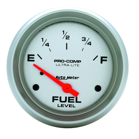 GAUGE, FUEL LEVEL, 2 5/8in, 240OE TO 33OF, ELEC, ULTRA-LITE