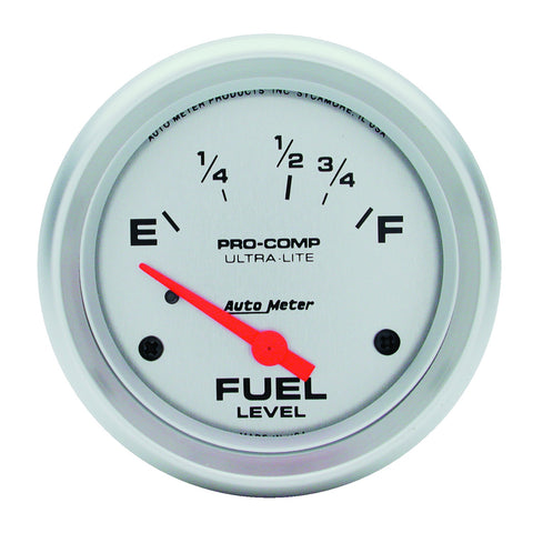 GAUGE, FUEL LEVEL, 2 5/8in, 16OE TO 158OF, ELEC, ULTRA-LITE