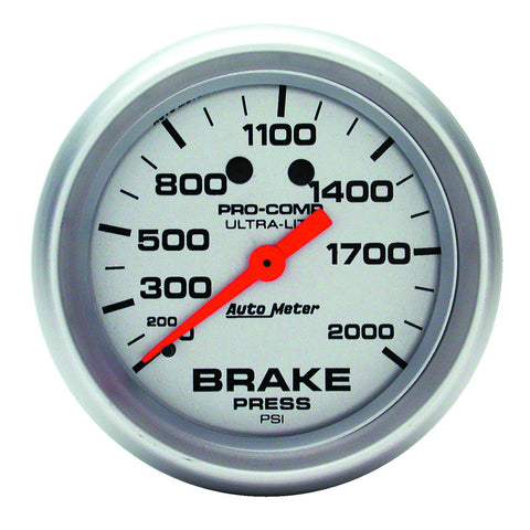 GAUGE, BRAKE PRESSURE, 2 5/8in, 2000PSI, MECHANICAL, ULTRA-LITE