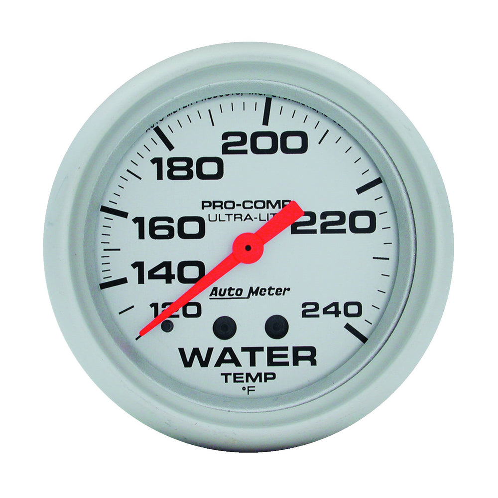 GAUGE, WATER TEMP, 2 5/8in, 120-240?F, MECHANICAL, ULTRA-LITE