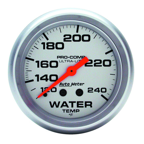 GAUGE, WATER TEMP, 2 5/8in, 120-240?F, MECHANICAL, 12FT., ULTRA-LITE