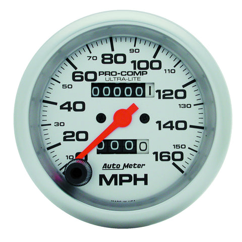 GAUGE, SPEEDOMETER, 3 3/8in, 160MPH, MECHANICAL, ULTRA-LITE