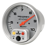 GAUGE, TACH, 5in, 10K RPM, IN-DASH, DUAL RANGE W/PEAK MEMORY, ULTRA-LITE