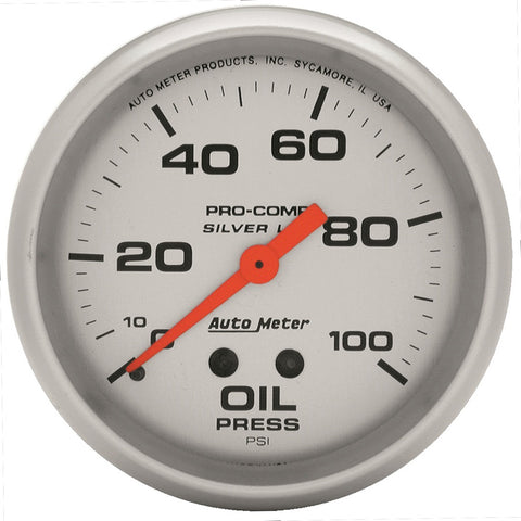 GAUGE, OIL PRESS, 2 5/8in, 100PSI, LIQUID FILLED MECH, ULTRA-LITE