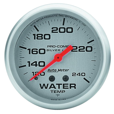 GAUGE, WATER TEMP, 2 5/8in, 120-240?F, LIQUID FILLED MECH, ULTRA-LITE