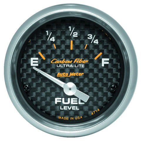 GAUGE, FUEL LEVEL, 2 1/16in, 0OE TO 90OF, ELEC, CARBON FIBER