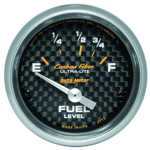 GAUGE, FUEL LEVEL, 2 1/16in, 73OE TO 10OF, ELEC, CARBON FIBER