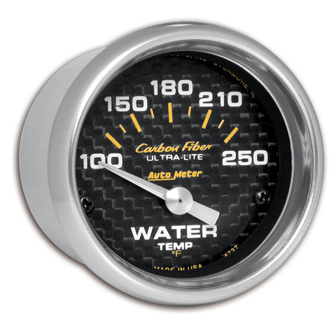 GAUGE, WATER TEMP, 2 1/16in, 100-250?F, ELECTRIC, CARBON FIBER