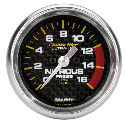 GAUGE, NITROUS PRESSURE, 2 1/16in, 1600PSI, DIGITAL STEPPER MOTOR, CARBON FIBER