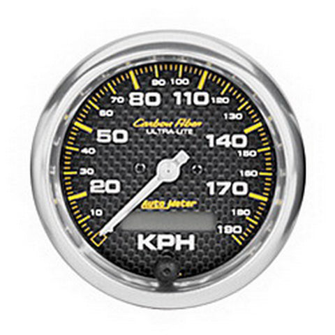 GAUGE, SPEEDOMETER, 3 3/8in, 190KM/H, ELEC. PROGRAMMABLE, CARBON FIBER
