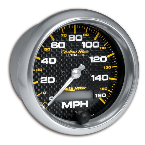 GAUGE, SPEEDOMETER, 3 3/8in, 160MPH, ELEC. PROGRAMMABLE, CARBON FIBER