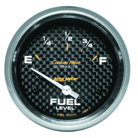 GAUGE, FUEL LEVEL, 2 5/8in, 0OE TO 90OF, ELEC, CARBON FIBER