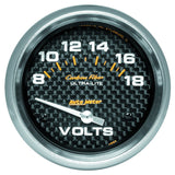 GAUGE, VOLTMETER, 2 5/8in, 18V, ELECTRIC, CARBON FIBER