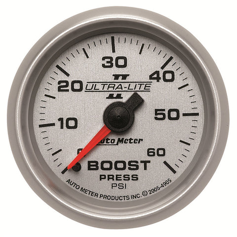 GAUGE, BOOST, 2 1/16in, 60PSI, MECHANICAL, ULTRA-LITE II