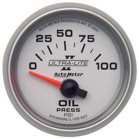 GAUGE, OIL PRESSURE, 2 1/16in, 100PSI, ELECTRIC, ULTRA-LITE II