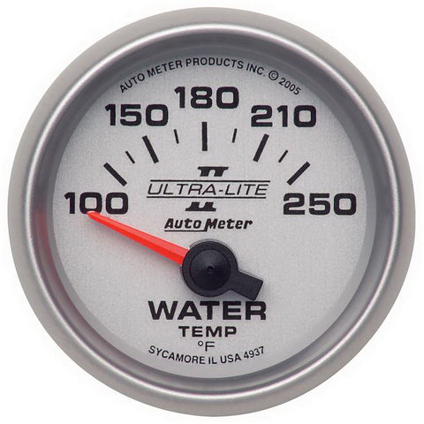 GAUGE, WATER TEMP, 2 1/16in, 100-250?F, ELECTRIC, ULTRA-LITE II