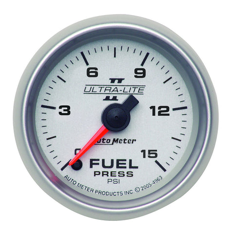 GAUGE, FUEL PRESSURE, 2 1/16in, 15PSI, DIGITAL STEPPER MOTOR, ULTRA-LITE II