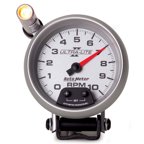 GAUGE, TACHOMETER, 3 3/4in, 10K RPM, PEDESTAL W/ EXT. QUICK-LITE, ULTRA-LITE II