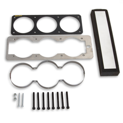 GAUGE MOUNT, GAUGE CAGE, TRIPLE, 2 5/8in, BLACK, MUSTANG 87-93 FOX