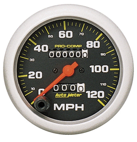 GAUGE, SPEEDOMETER, 3 3/8in, 120MPH, MECHANICAL, PRO-COMP