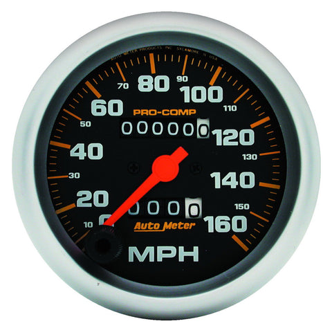 GAUGE, SPEEDOMETER, 3 3/8in, 160MPH, MECHANICAL, PRO-COMP