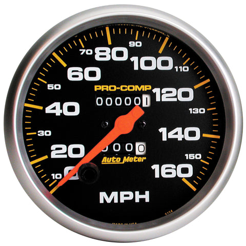 GAUGE, SPEEDOMETER, 5in, 160MPH, MECHANICAL, PRO-COMP