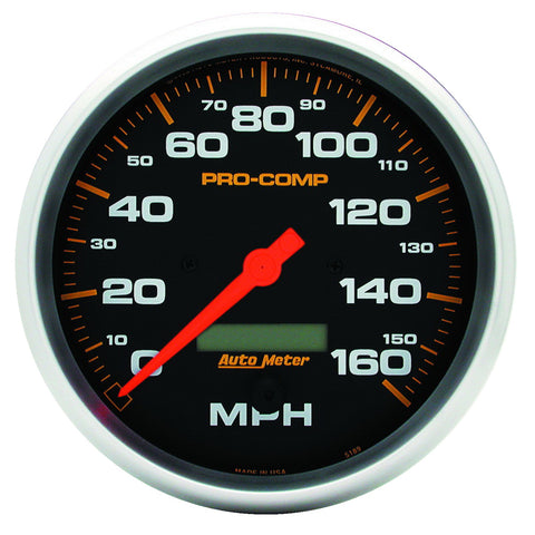 GAUGE, SPEEDO, 3 3/8in, 160MPH, ELEC. PROGRAM W/ LCD ODO, PRO-COMP