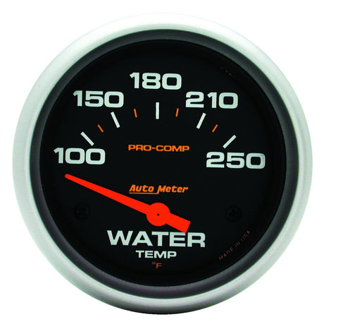GAUGE, WATER TEMP, 2 5/8in, 100-250?F, ELECTRIC, PRO-COMP