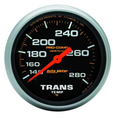 GAUGE, TRANS TEMP, 2 5/8in, 140-280?F, LIQUID FILLED MECH, 8FT., PRO-COMP