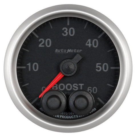 GAUGE, BOOST, 2 1/16in, 60PSI, DIGITAL STEPPER MOTOR W/PEAK & WARN, ELITE