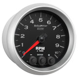 GAUGE, TACH, 3 3/8in, 10K RPM, IN-DASH W/ SHIFT LIGHT & PEAK MEM, ELITE