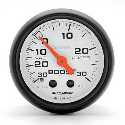 GAUGE, VAC/BOOST, 2 1/16in, 30INHG-30PSI, MECHANICAL, PHANTOM