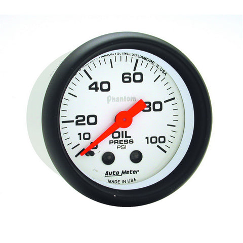 GAUGE, OIL PRESSURE, 2 1/16in, 100PSI, MECHANICAL, PHANTOM