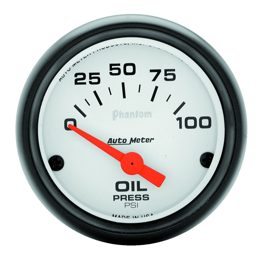 GAUGE, OIL PRESSURE, 2 1/16in, 100PSI, ELECTRIC, PHANTOM