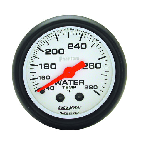 GAUGE, WATER TEMP, 2 1/16in, 140-280?F, MECHANICAL, PHANTOM