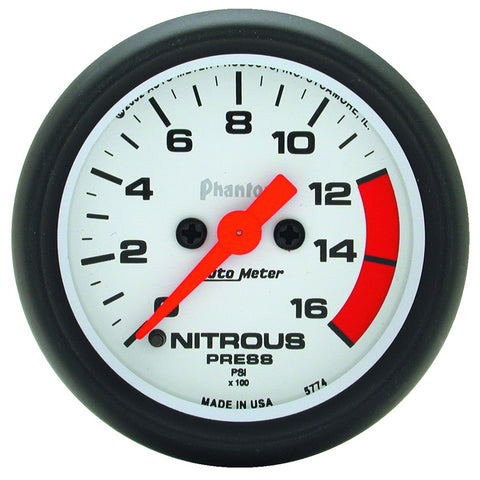 GAUGE, NITROUS PRESSURE, 2 1/16in, 1600PSI, DIGITAL STEPPER MOTOR, PHANTOM