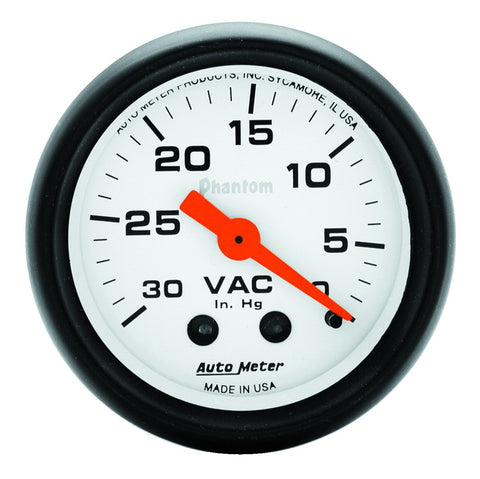 GAUGE, VACUUM, 2 1/16in, 30INHG, MECHANICAL, PHANTOM