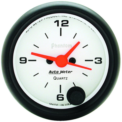 GAUGE, CLOCK, 2 1/16in, 12HR, ANALOG, PHANTOM